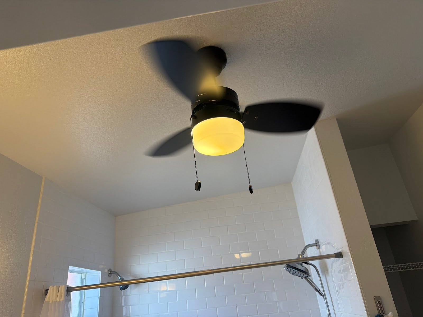 Bathroom ceiling fan and light installed in a Tampa home